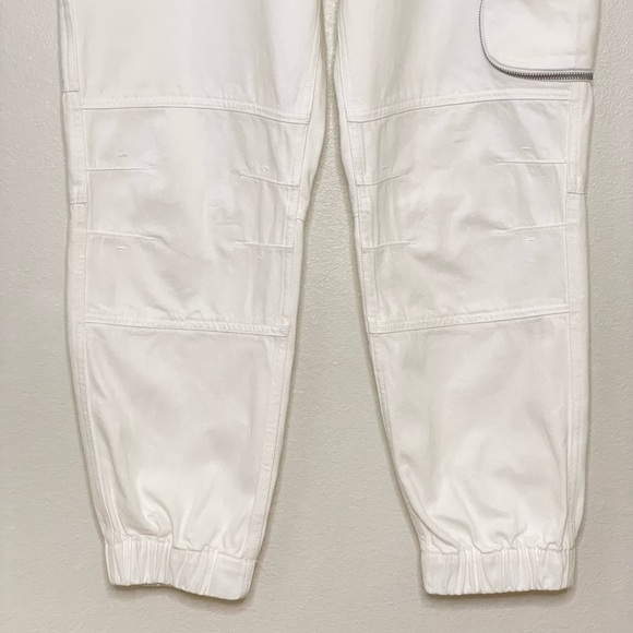 AllSaints Florence Cargo Jogger Pants Organic Twill Cotton Chalk White 8 - Picture 7 of 16